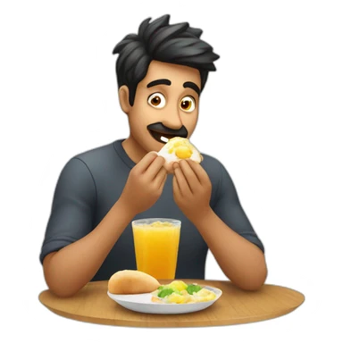 man eating pani puri sticker