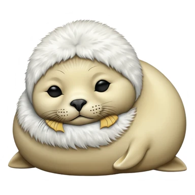 Fluffy Sleeping seal  sticker