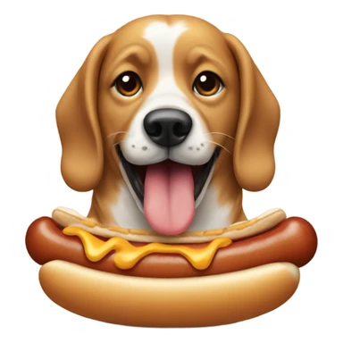 dog eating a hotdog sticker