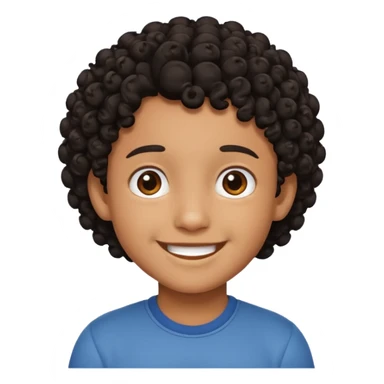 curly black haired kid sticker