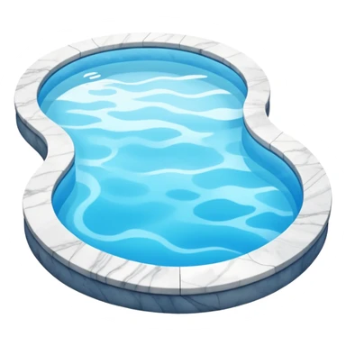 Outdoor luxurious expensive big white marble pool sticker