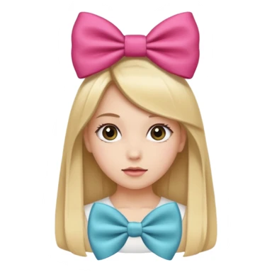 scout girl with hairbow on straight hair sticker