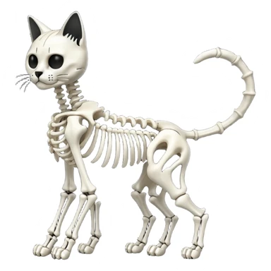 Shiny edgy gothic evil dark Cat skeleton (full body) sticker