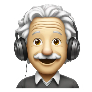 albert einstein happy listening music sticker