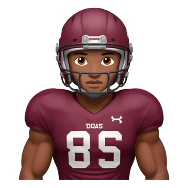 college football player Maroon color ( face and Helmet ) sticker
