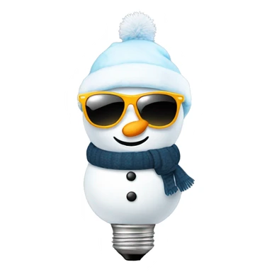 snowman light bulb with sunglasses sticker