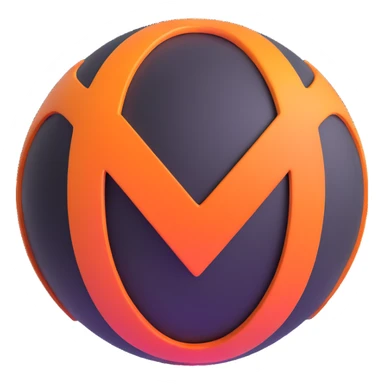 modern minimalist 3D sphere logo sticker