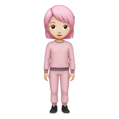 Beige full body hourse with soft pink hair sticker