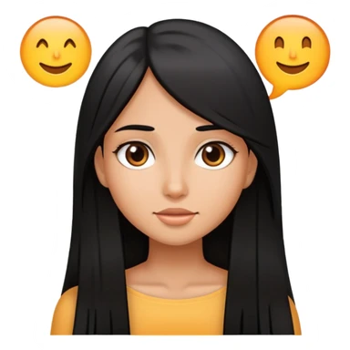 Chica pelinegra de pelo largo lacio un poco morena  sticker