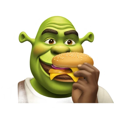 Shrek eating burger  sticker