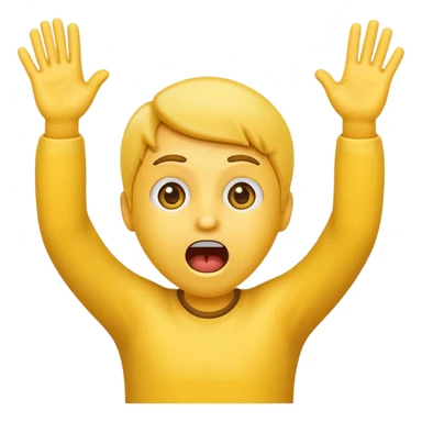Emoji with shocked expression with hands in air sticker