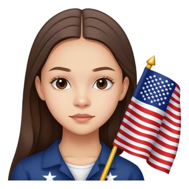 Olivia Rodrigo with American flag ￼ sticker