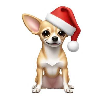 Chihuahua wearing Christmas hat￼ sticker