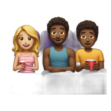 watching movie with friends sticker
