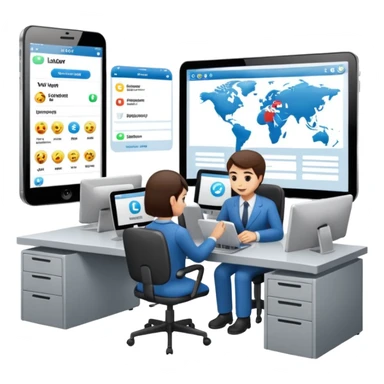 Digital Labour and an example of Agents at work in a workplace setting. sticker