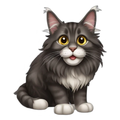 Maine coon dark cat sticker