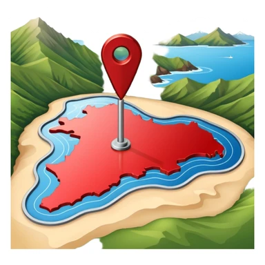 gps locater pin on west coast nz terrain map sticker