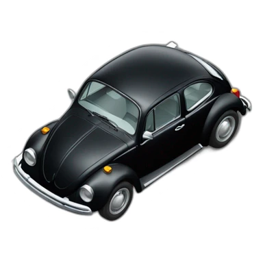 black vw beetle from above driving away sticker