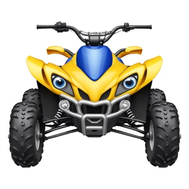 atv quad banshee front with a smile and eyes sticker
