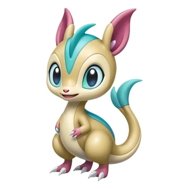 Shiny colorful glossy soft smooth silky adorable Meloetta-Sergal-Cresselia-Palkia-Stitch-Fakémon-creature-hybrid sticker