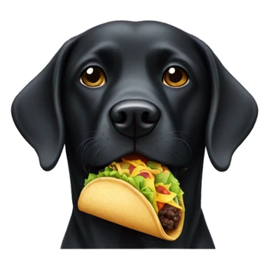 Black lab eating a taco sticker