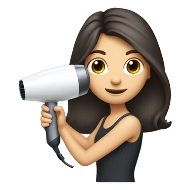 brunette girl holding a hair dryer  sticker