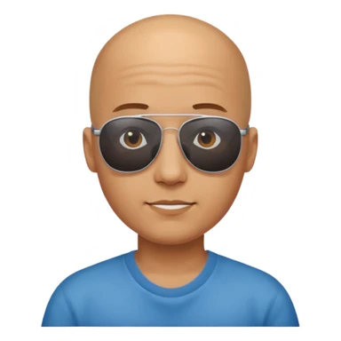 Bald boy in sunglasses  sticker