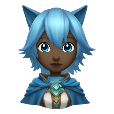 blue female miqo'te summoner sticker