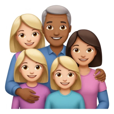 peut tu me cree une image dune famille de 5 papa maman 3 fille enfant sticker