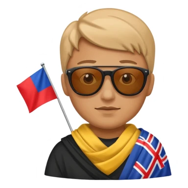 Flag loin and sun sticker