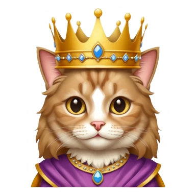 Fluffy tabby maincoon cat dressed like the queen of England sticker