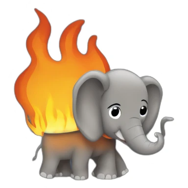 php elephant programming language logo on fire on "this is fine" theme sticker