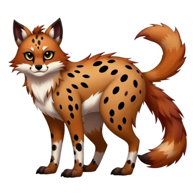 edgy badass cool Falvie-Fionbri-creature-fursona, full body, with random markings sticker