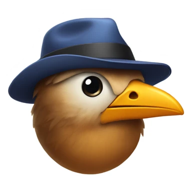 Bird wearing a hat sticker