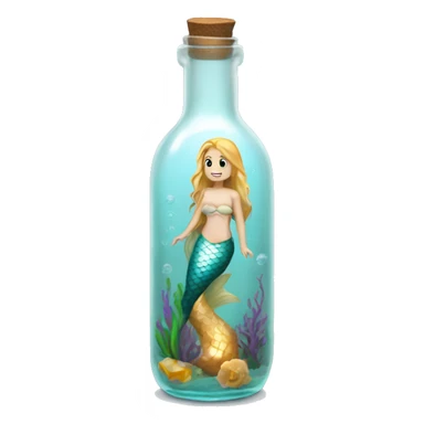 white mermaid in bottle sticker