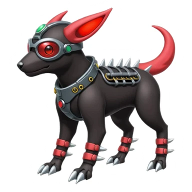 Futuristic Steampunky Punky Edgy Emo Badass Houndoom-Genesect-Pokémon-Fakémon-hybrid-creature sticker