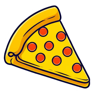 shiny golden pizza slice with gold toppings sticker