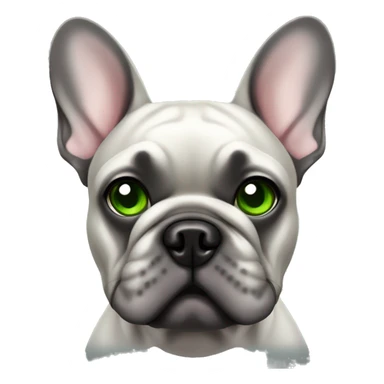 Male French Bulldog dark grey with green eyes and one ear floppy  sticker