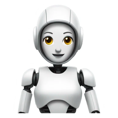 female robot saying hello sticker