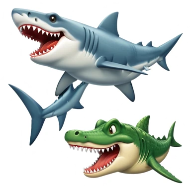 Shark with crocodile with yeet  sticker