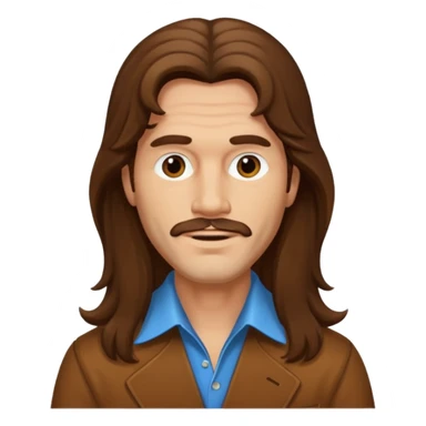 70s 80s men with long hair style  sticker