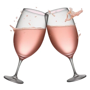 glasses of pastel pink champagne are smashing against each other sticker