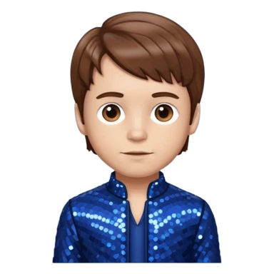 Wee Man from Jackass with brown hair, dark blue sequin outfit sticker