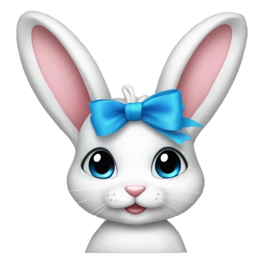 Coquette bunny with blue bow  sticker