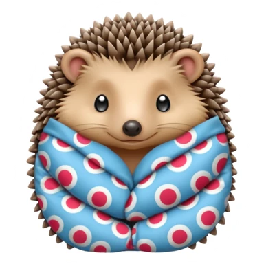 hedgehog in tiny pajamas curled up sticker