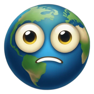 planet Earth with a cartoon highfalutin face with big confident eyes sticker