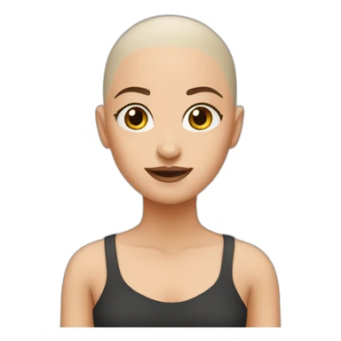 Bald girl standing sticker