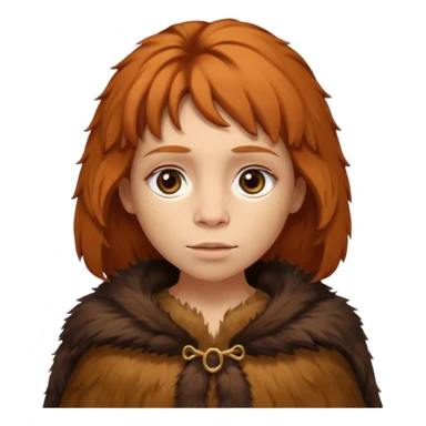 cute Neanderthal woman with big eyes and ginger hair sticker