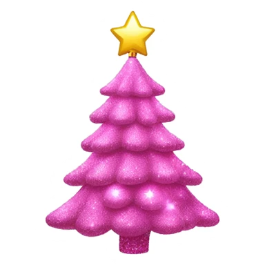 Pink Christmas tree with disco ball ornaments  sticker