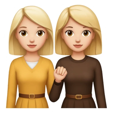 blonde and brunette women holding hands sticker